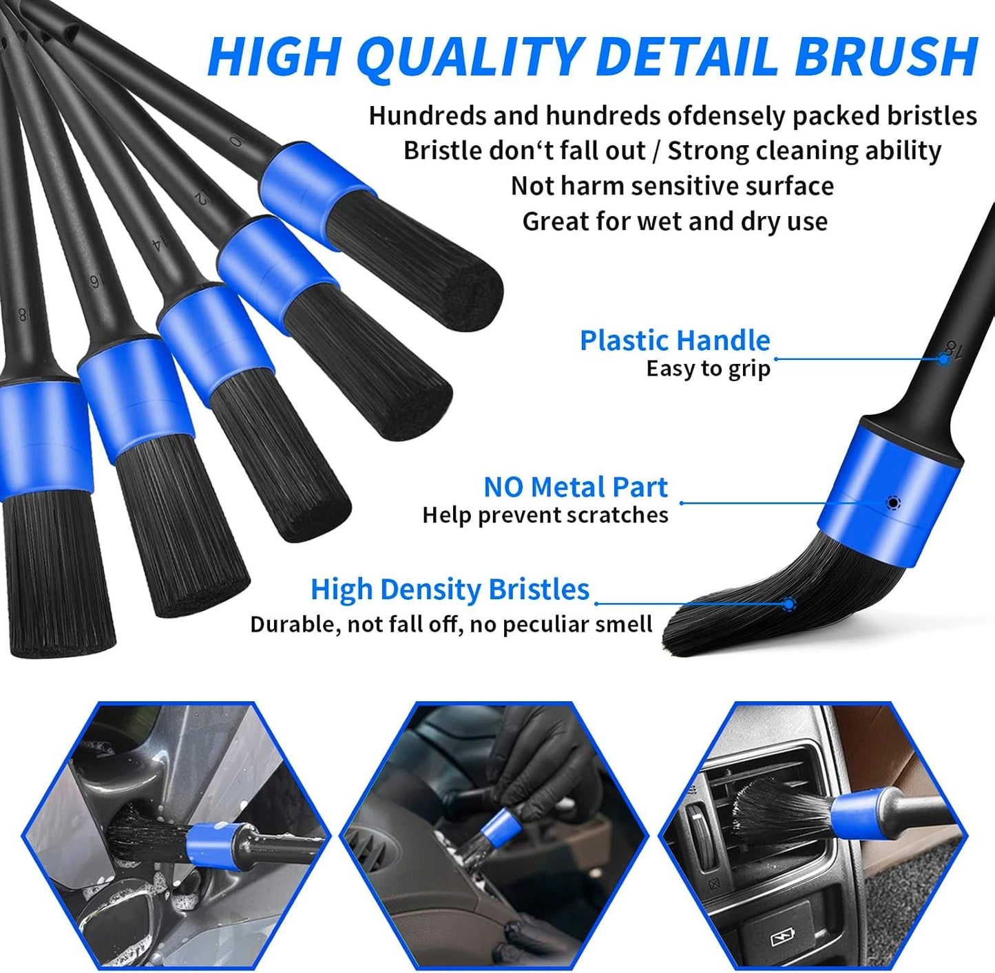 Car Cleaning Kit,Car Interior Detailing Kit with High Power Handheld Vacuum,Detailing Brush Set,Windshield Cleaning Tool,Microfiber Applicator,Towels,Complete Car Cleaning Supplies (Blue)