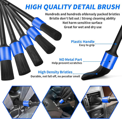 Car Cleaning Kit,Car Interior Detailing Kit with High Power Handheld Vacuum,Detailing Brush Set,Windshield Cleaning Tool,Microfiber Applicator,Towels,Complete Car Cleaning Supplies (Blue)