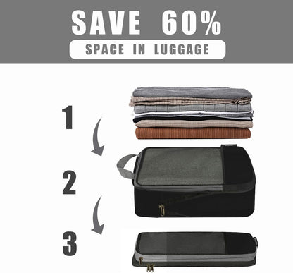 Eono Compression Travel Organizers, Suitcase Organizer Set, Travel Cubes, Packing Cubes, Compression Packing Cube