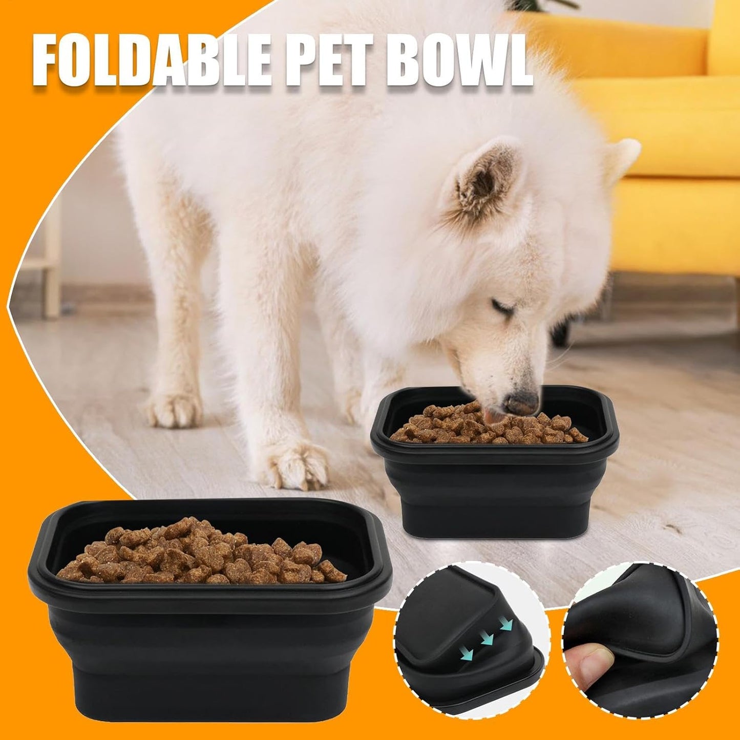 Portable Dog Bowl - Hygienic Compact | Dog Eating Bowl for Traveling on the Road, Watering Bowl for Outdoor, Travel, Walking, Hiking