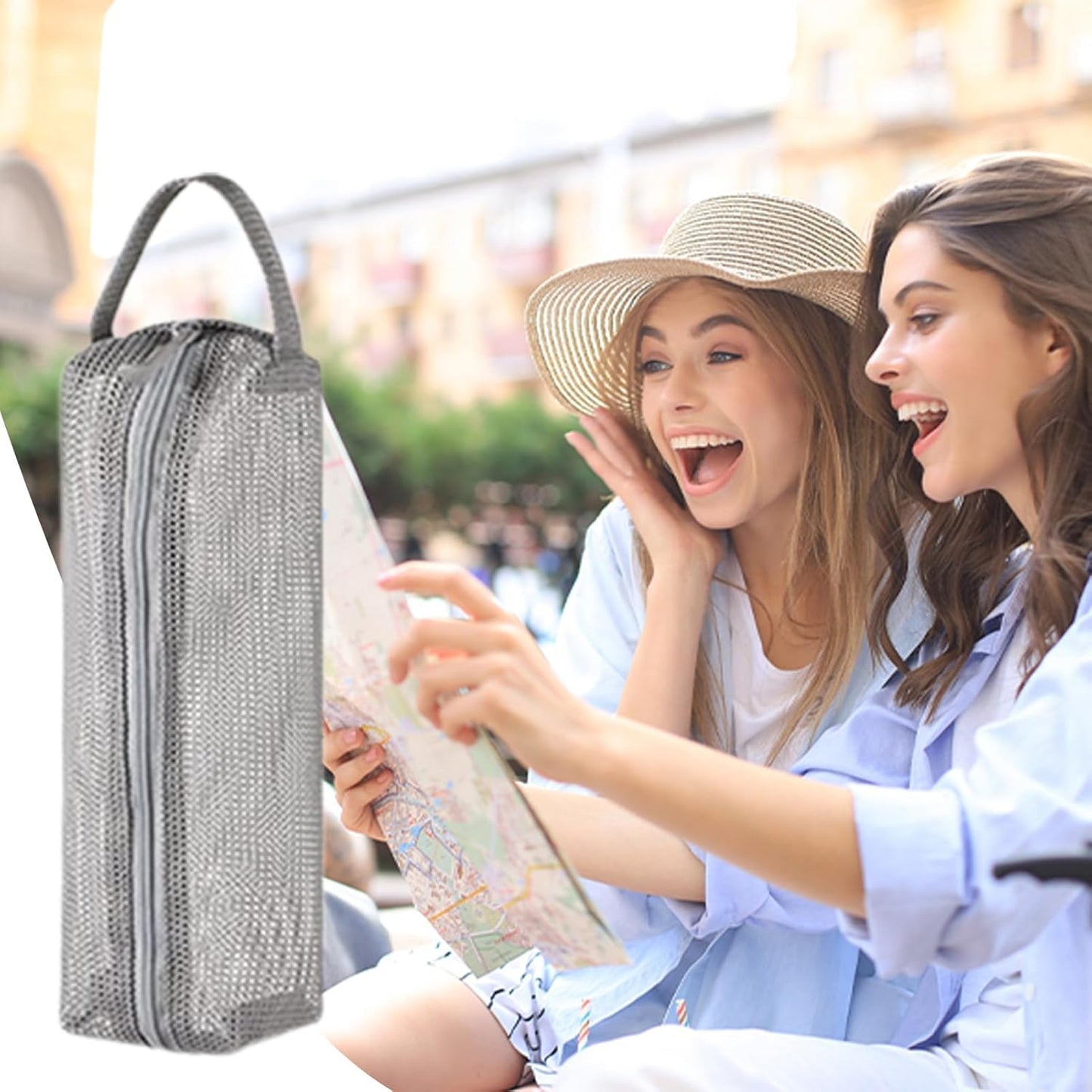 Travel Size Toiletries Bag, Portable Makeup Pouch, Multifunctional Mesh Organizer, Ideal for Camping, Airplane, Bathroom, Hospital, Beach, Gym, Vacation, Road Trip, Cruise, RV Use