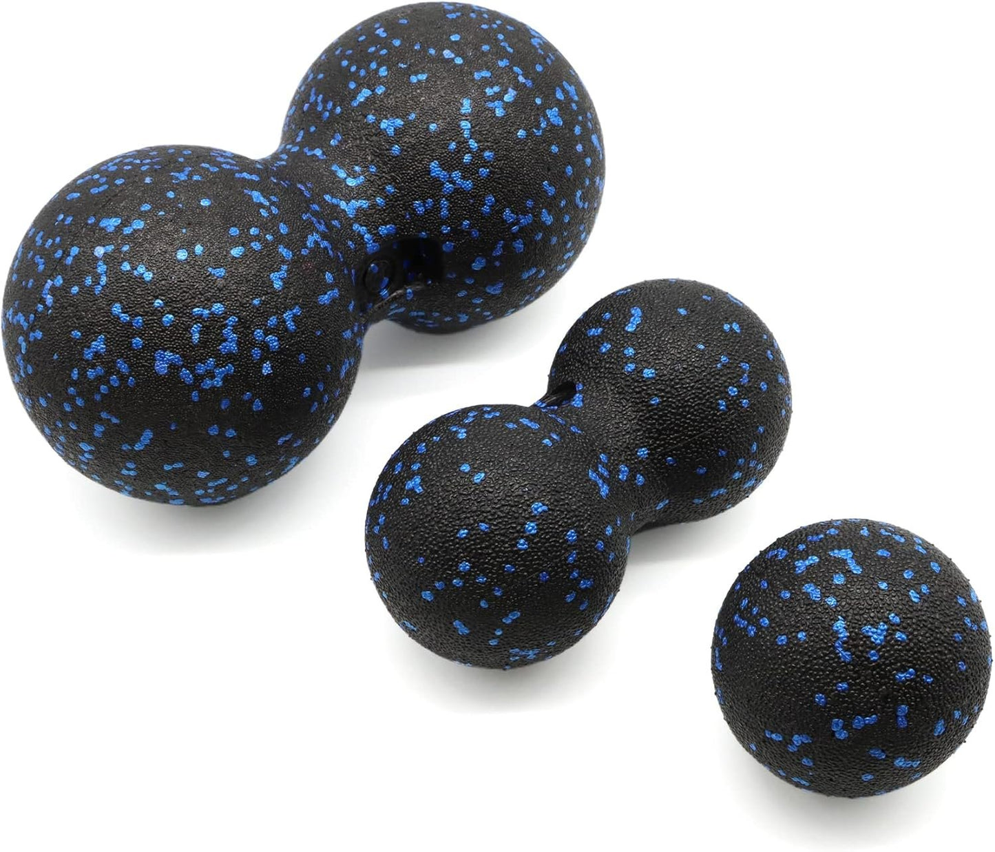 KEQCQE EPP Peanut Massage Ball Set Lacrosse Ball & Spiky Ball Durable Double Massage Ball for Back Pain Relief Muscle Recovery, Yoga, Deep Tissue Trigger Point Therapy Myofascial Release