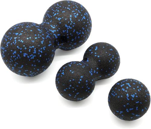 KEQCQE EPP Peanut Massage Ball Set Lacrosse Ball & Spiky Ball Durable Double Massage Ball for Back Pain Relief Muscle Recovery, Yoga, Deep Tissue Trigger Point Therapy Myofascial Release