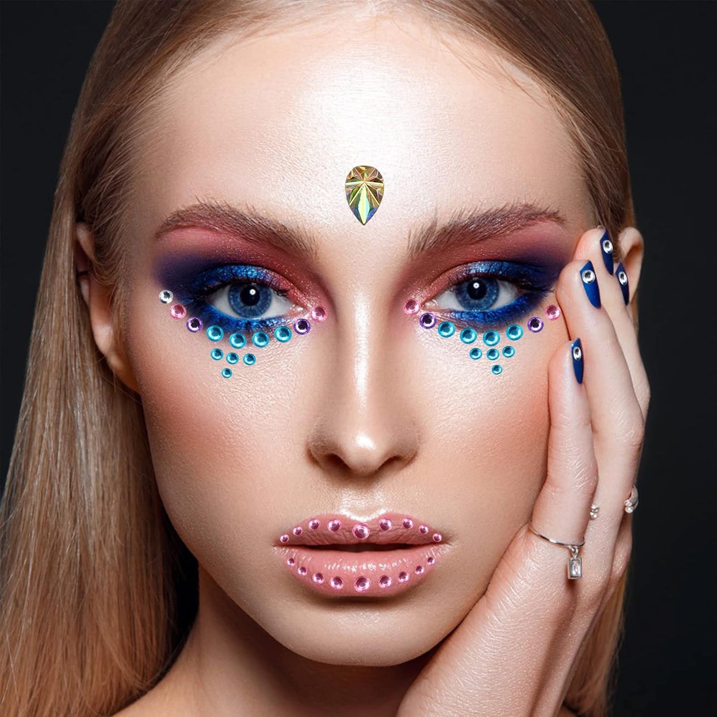 6 Sheets Rhinestone Stickers for Face Eyes Body Set, Self Adhesive Gem Stickers for Women Festival Accessories, Crystal Stickers for Rhinestones Make Up Nail Art Decorations