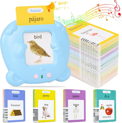 SAYEEC Toddlers Bilingual Talking Flash Cards Spanish English Montessori Toys with 510 Sight Words Kids Speech Therapy Autism Sensory Toys Learning Educational Gifts for 3 4 5 6 7 Years Old Boys Girls