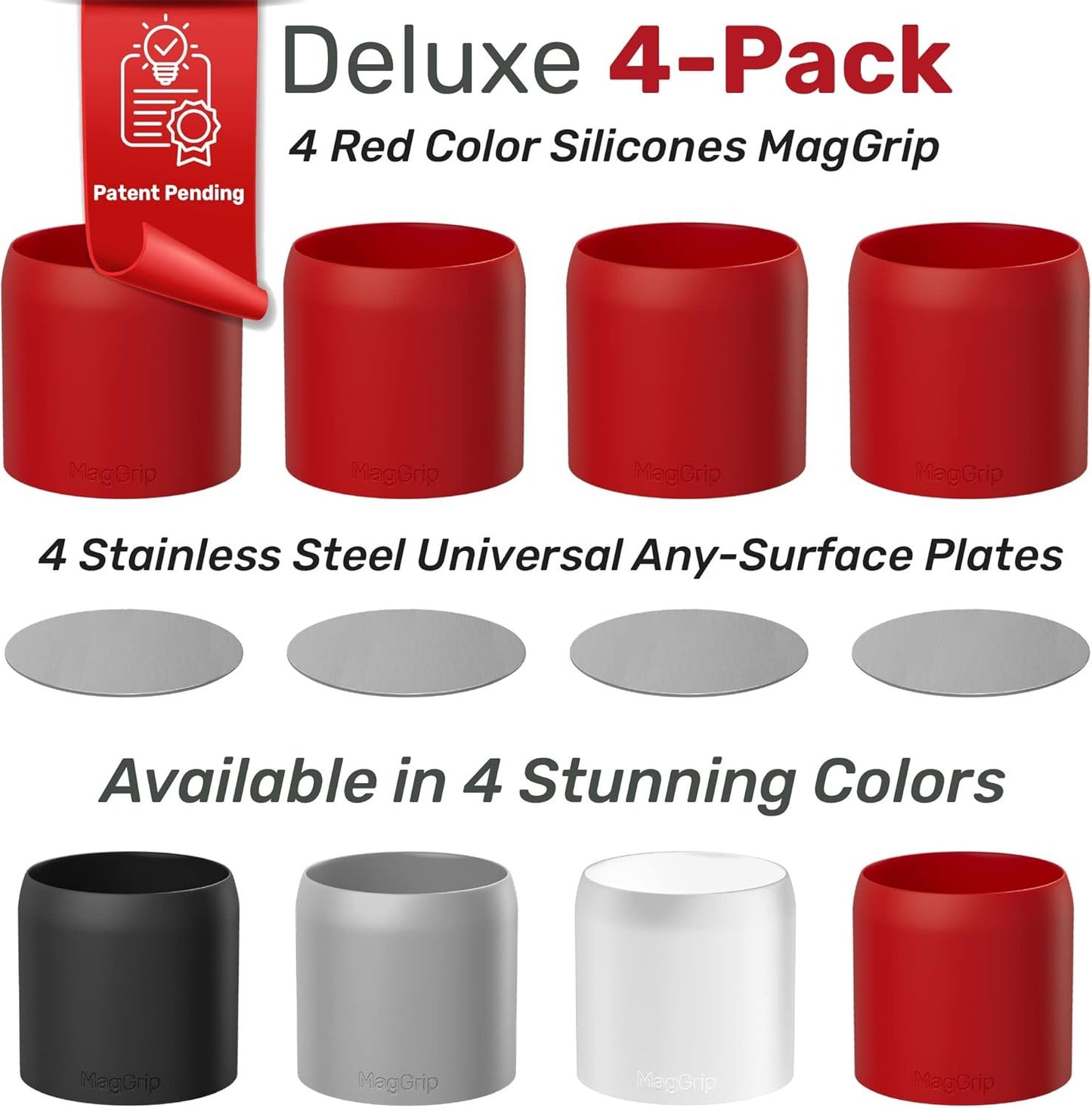 Magnetic Spice Jars Grip, RV Camper Kitchen Organization, Organization Must-Haves, Camper Must Haves, RV Kitchen Accessories, Motorhome Accessories, Tiny Home Kitchen Gadgets Space Saving 4pk Red