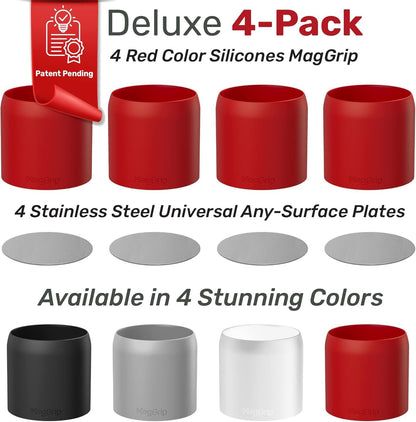 Magnetic Spice Jars Grip, RV Camper Kitchen Organization, Organization Must-Haves, Camper Must Haves, RV Kitchen Accessories, Motorhome Accessories, Tiny Home Kitchen Gadgets Space Saving 4pk Red