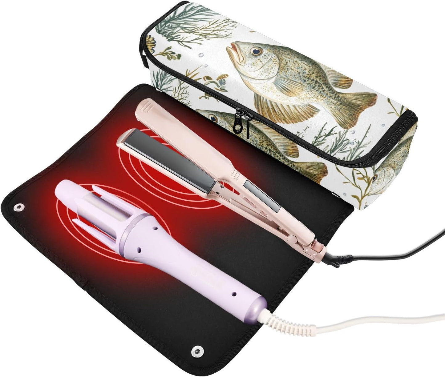 FRODOTGV Borsa da viaggio per strumenti per capelli con cuscinetto resistente al calore, impermeabile, organizer per ferri da stiro piatti e accessori per la cura dei capelli, 11, 1 Size