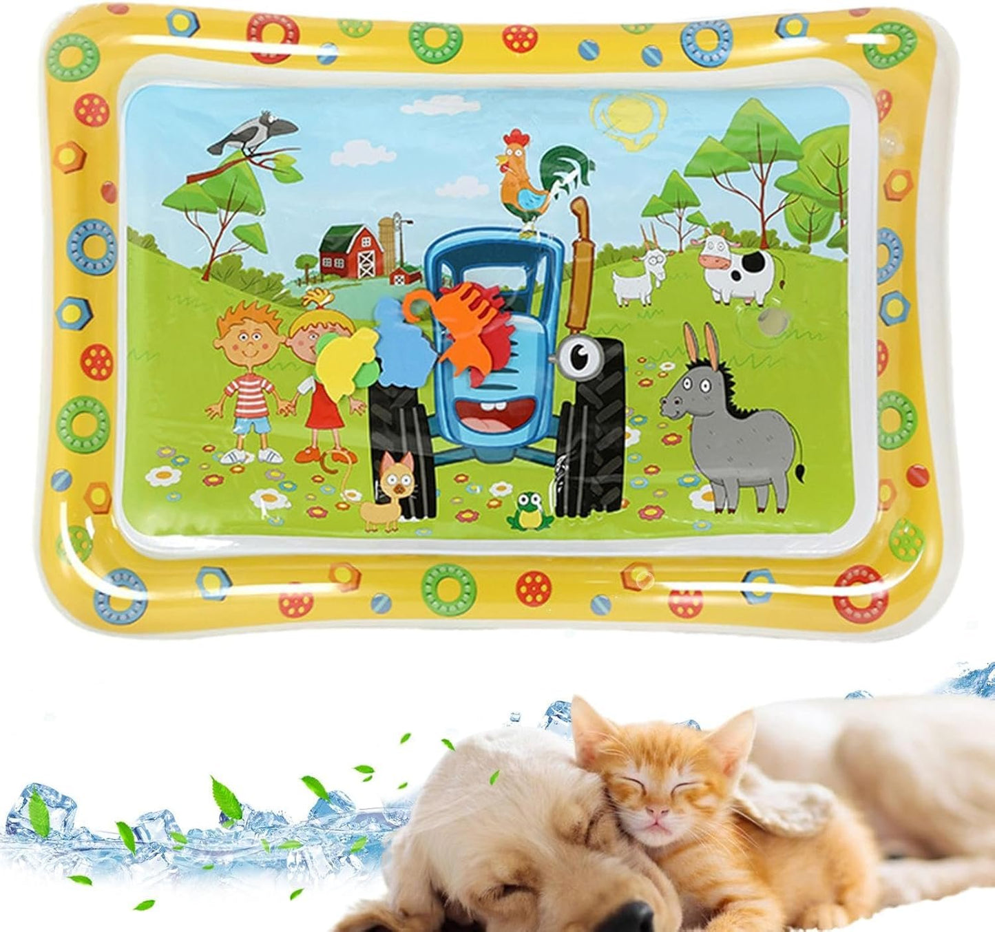 Tappetino Sensoriale Ad Acqua - Letto Ad Acqua Pieghevole Per Cani - Accessorio per Animali Domestici Gonfiabile Rinforzato per Casa Interni Esterno Soggiorno Camera da Letto Tutte le Età