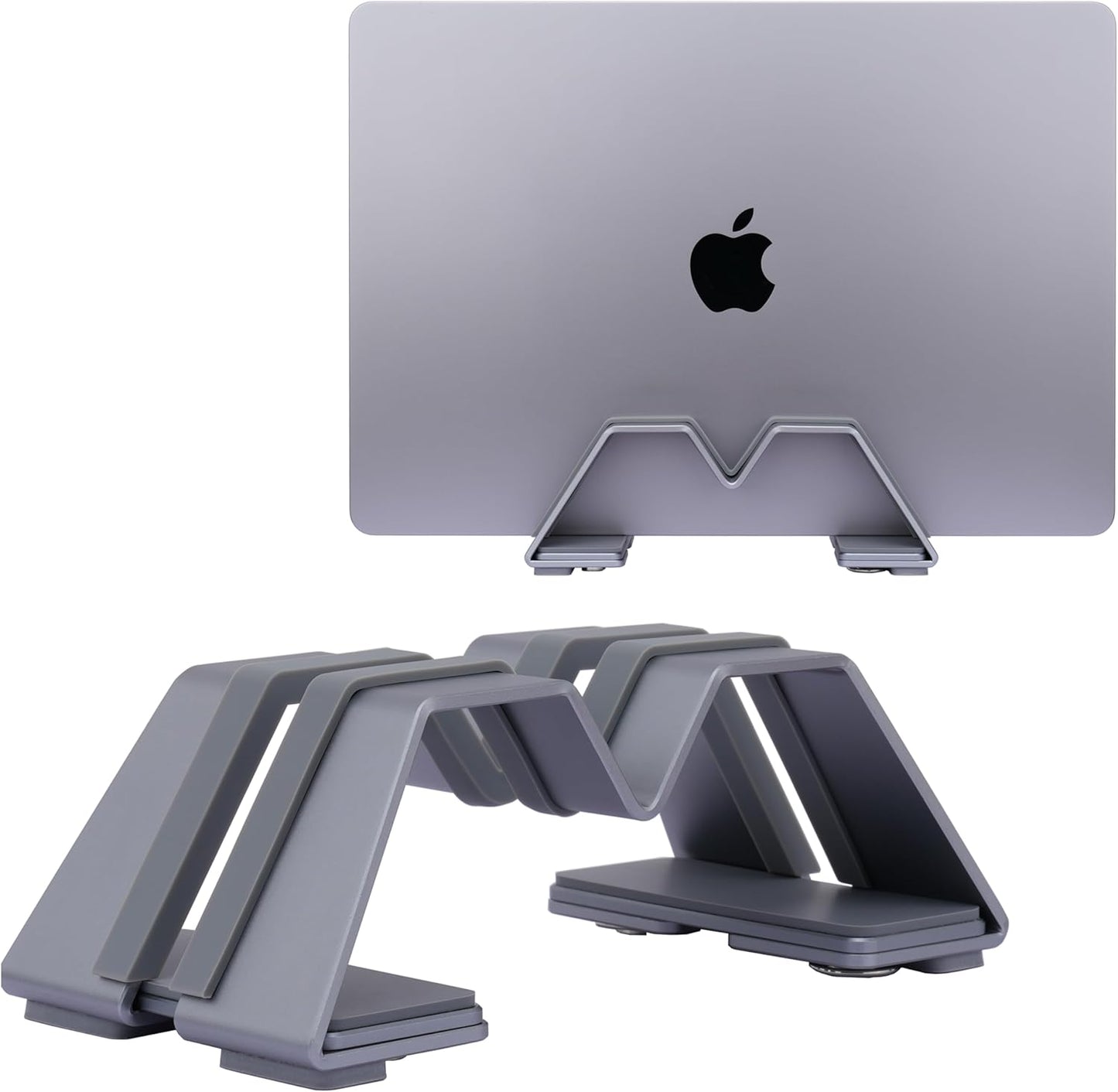 Psitek Adjustable Vertical Laptop Stand - Aluminum, Universal Fit for All Laptops (10-30mm Thickness) - Fashion Design, Adjustable Width, Anti-Slip & Scratch-Resistant, Patented Design