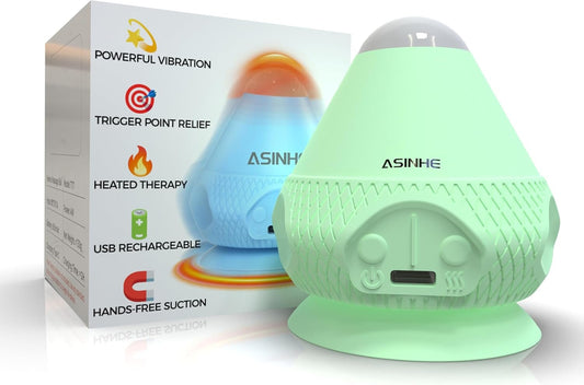 Asinhe Heated Vibrating Massage Ball with Suction | Deep Tissue Fascia Release for Neck, Shoulder, Back, and Muscle Recovery | Electric Fitness Massager for Pain Relief & Relaxation