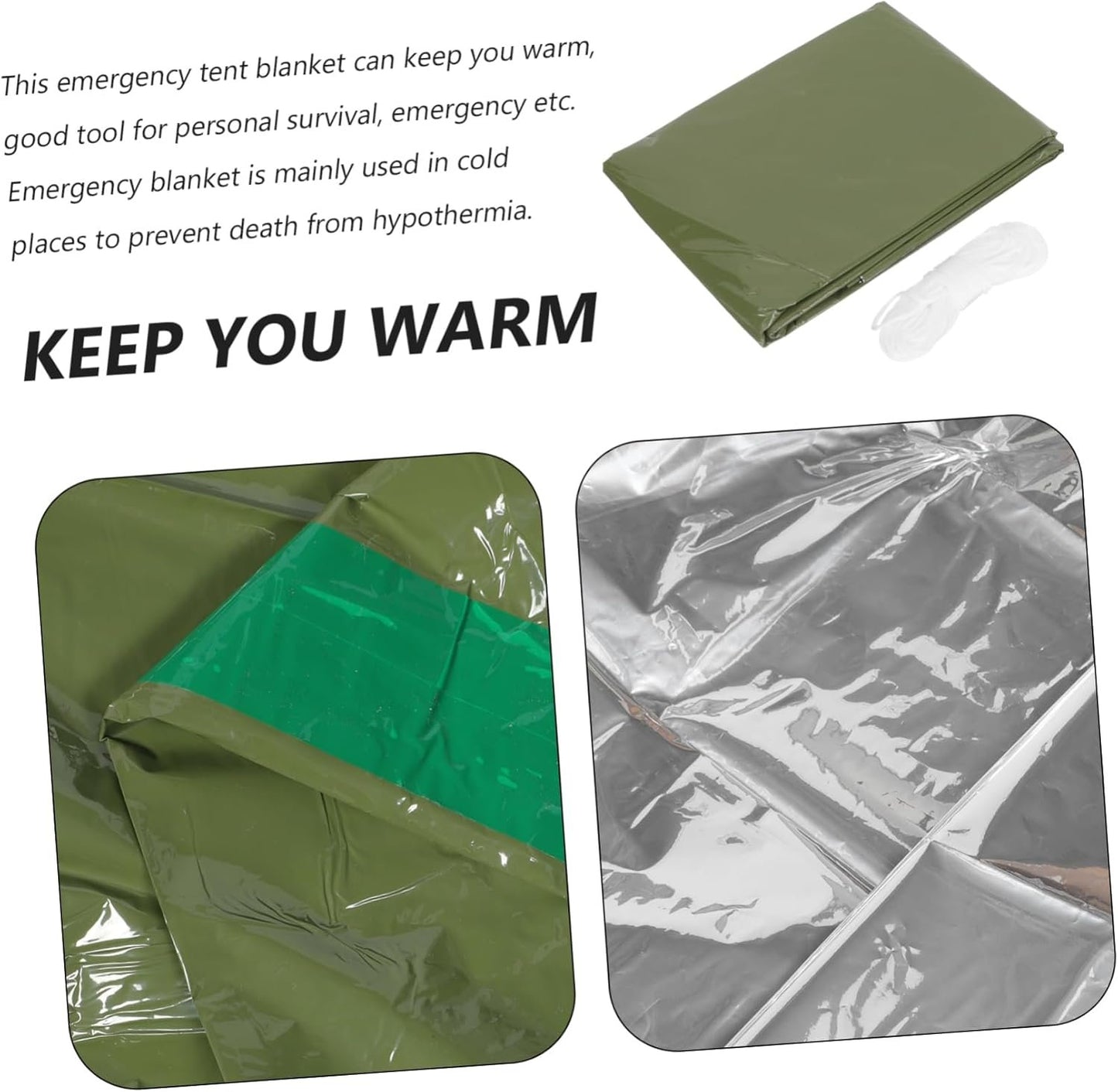 Generic Survival Camping Tent Emergency Thermal Blanket Multi Purpose Outdoor Survival Gear for Hiking Camping Lightweight Compact Design Essential for Emergency Preparedness