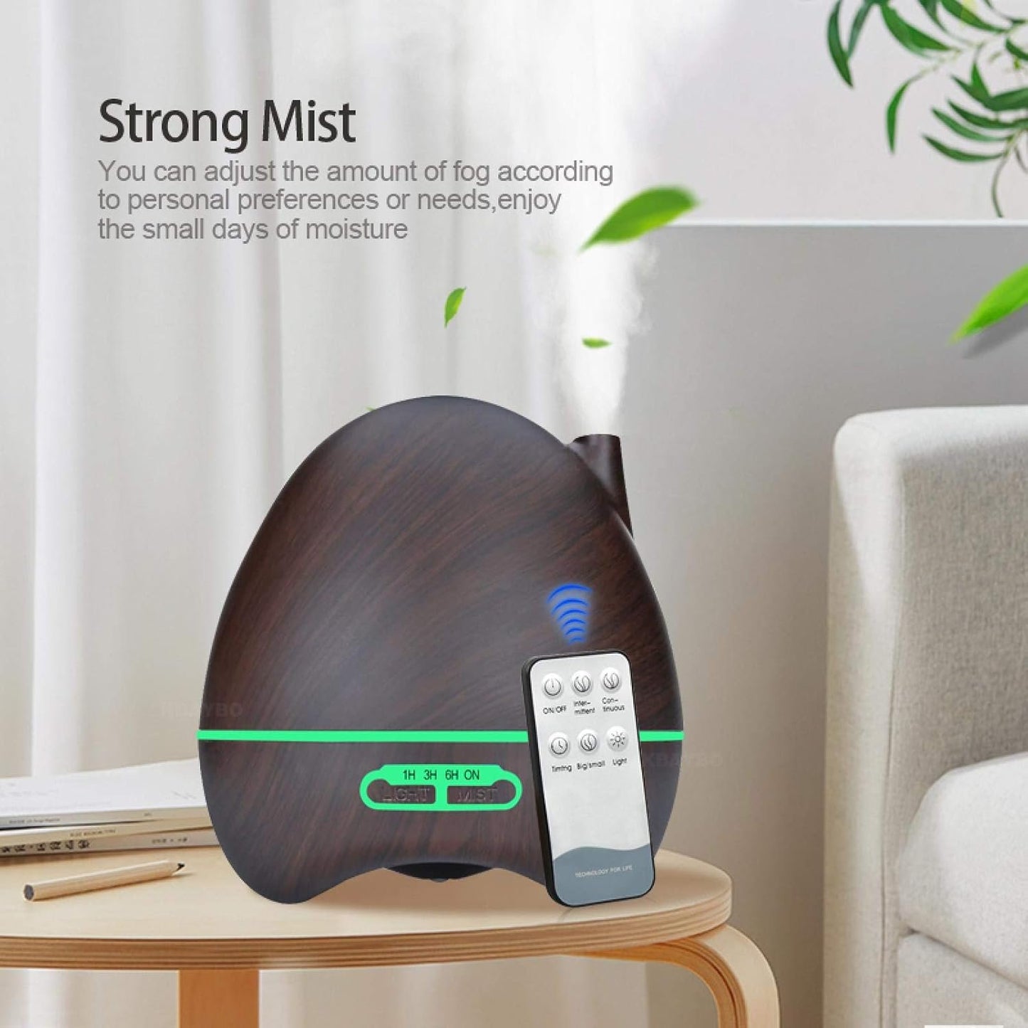 300Ml Remote Control Electric Air Purifier Humidifier Aromatherapy Essential Oil Diffuser with 7 Colors Led K-H59Byk