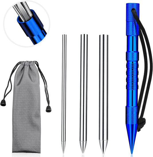 Paracord Knotters Tool Marlin Spike with 3 Pieces Paracord Fid Paracord Tools Marlin Spike Stainless Steel Paracord Needle Lacing Needles for Paracord Leather Rope Cords Work Bracelet Weaving (Blue)