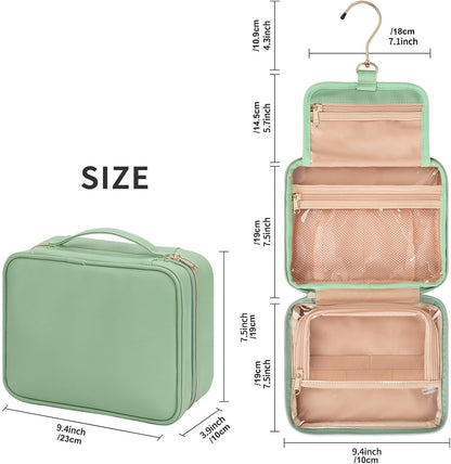 Travel Toiletry Bag with Hook, Hangable Foldable 3-Compartment Organizer, Portable Makeup Pouch with Handle, Spacious Travel Bag for Toiletries and, 1 Piece, Single Attribute, Please refer to
