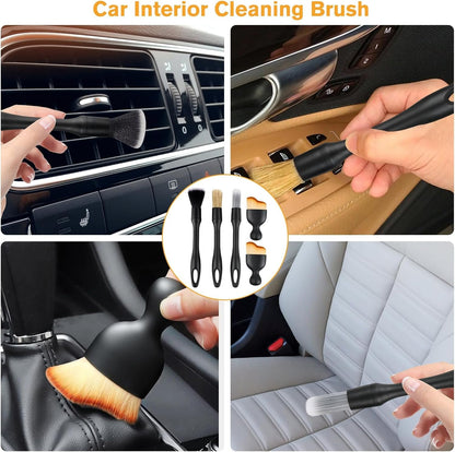 VFANDV 5pcs Car Cleaning Brush, Car Interior Detailing Brush for Car Interior Dust Removal for Air Vent and Car Dashboards (5 Pieces – 4 Styles)