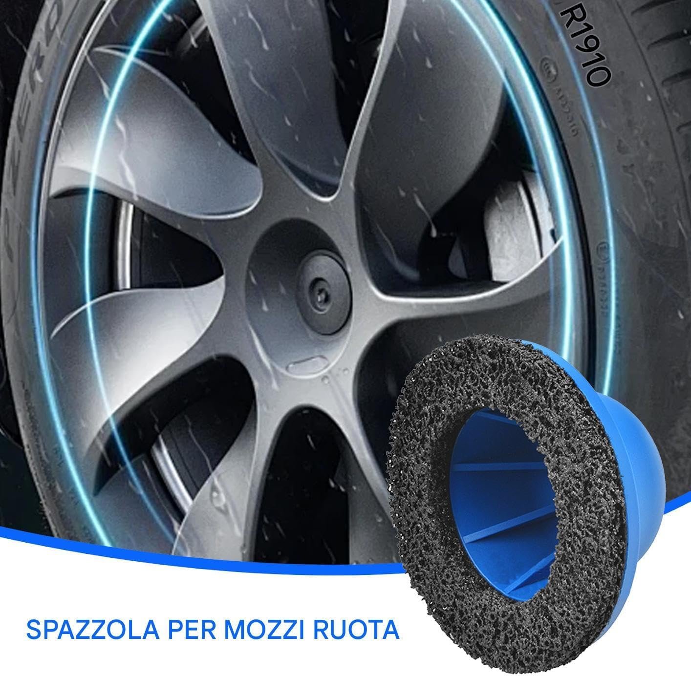 Wheel Hub Cleaning Tool, Multipurpose, Detailing Brush, Lightweight Rust Remover, Deep Clean Accessory for Sedans, Vehicles, Pickup Trucks, Auto Maintenance Kit