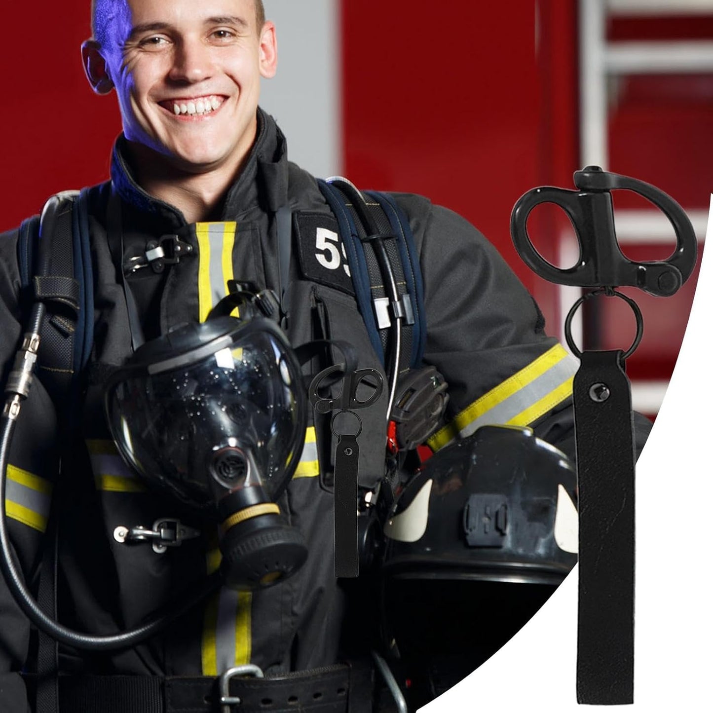 Quick Release Clip Shackle, Firefighter Rigging Tool, 6.3x4.72x0.79 Inches Marine Grade Stainless Steel 316 Buckle, Buckle Fire Rescue Gear for Safety, and Outdoor