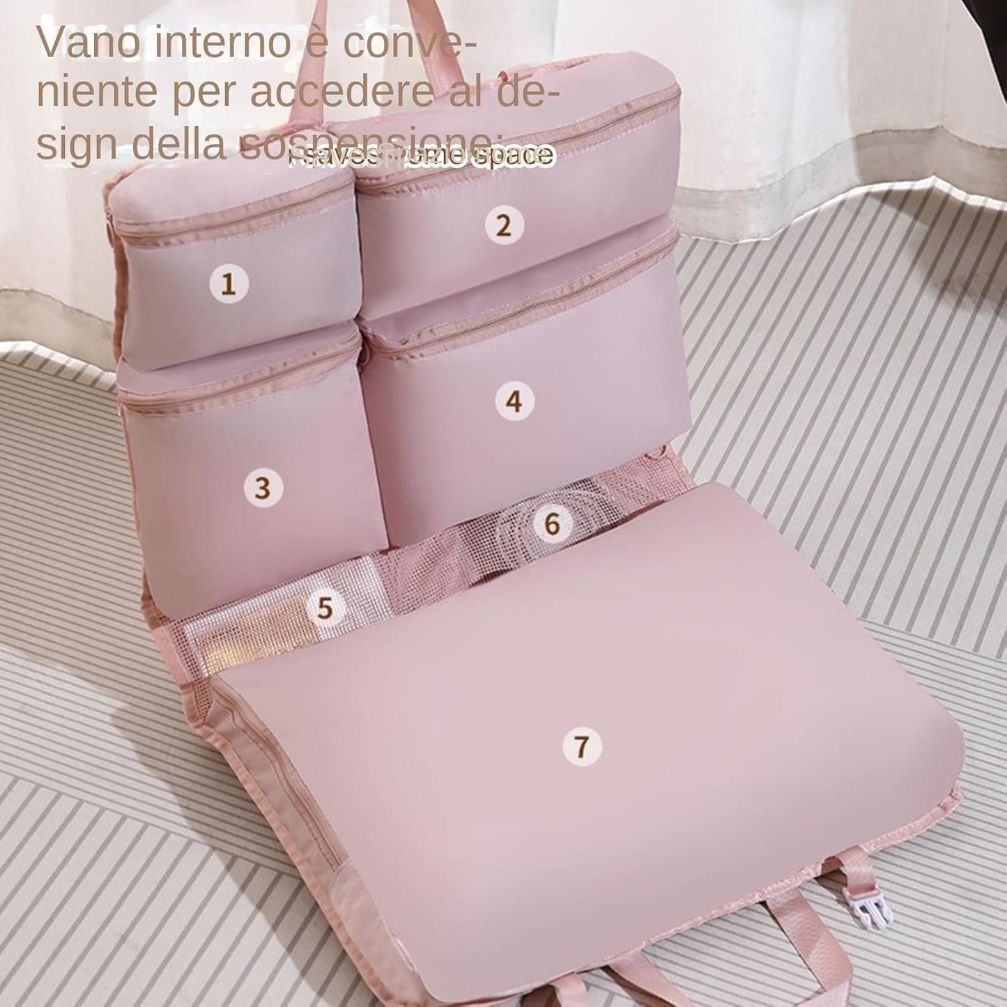 Suitcase Travel Bag, Duffle Rolling Organizer, Lightweight Compression Carrier, Sturdy Zipper Closure, Spacious Multi-Compartment Design, Ideal for Airplane Trips, Gym Training, pink, Please refer to
