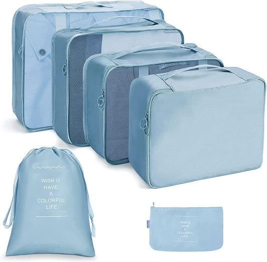 OSDUE Luggage Organizer, 6 Pieces Travel Cube System, Separators Travel Pouches, Travel Organizers, Clothing Underwear Footwear Organizers Sacks Storage Suitcase Set