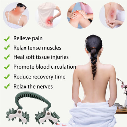 olelo Muscle Massage Roller Fascia and Anti Cellulite Roller Fat Blasting Release Mini Trigger Point Deep Tissue Myofascial Release Tool Massage Strap for Back, Neck, Waist, Legs (Black Green)