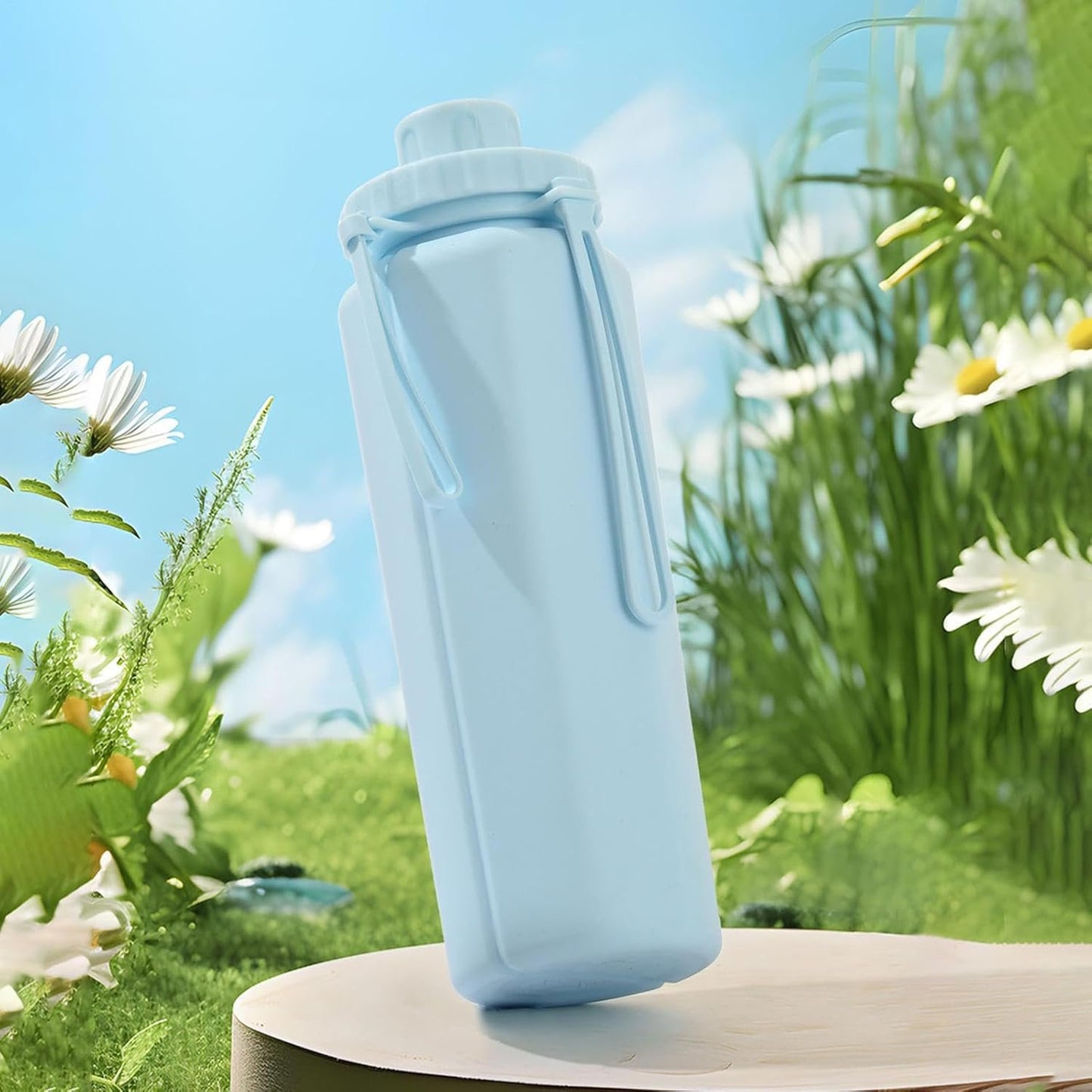 Travel Large Capacity Silicone Cup - 600ml Large Capacity Foldable Reusable Water Bottle,Leakproof Sports Drinking Cup with Lid for Family Friends Colleagues