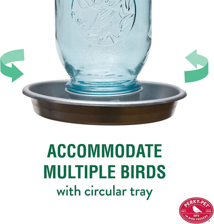 Perky-Pet Mason Jar Wild Bird Waterer 783, Blue