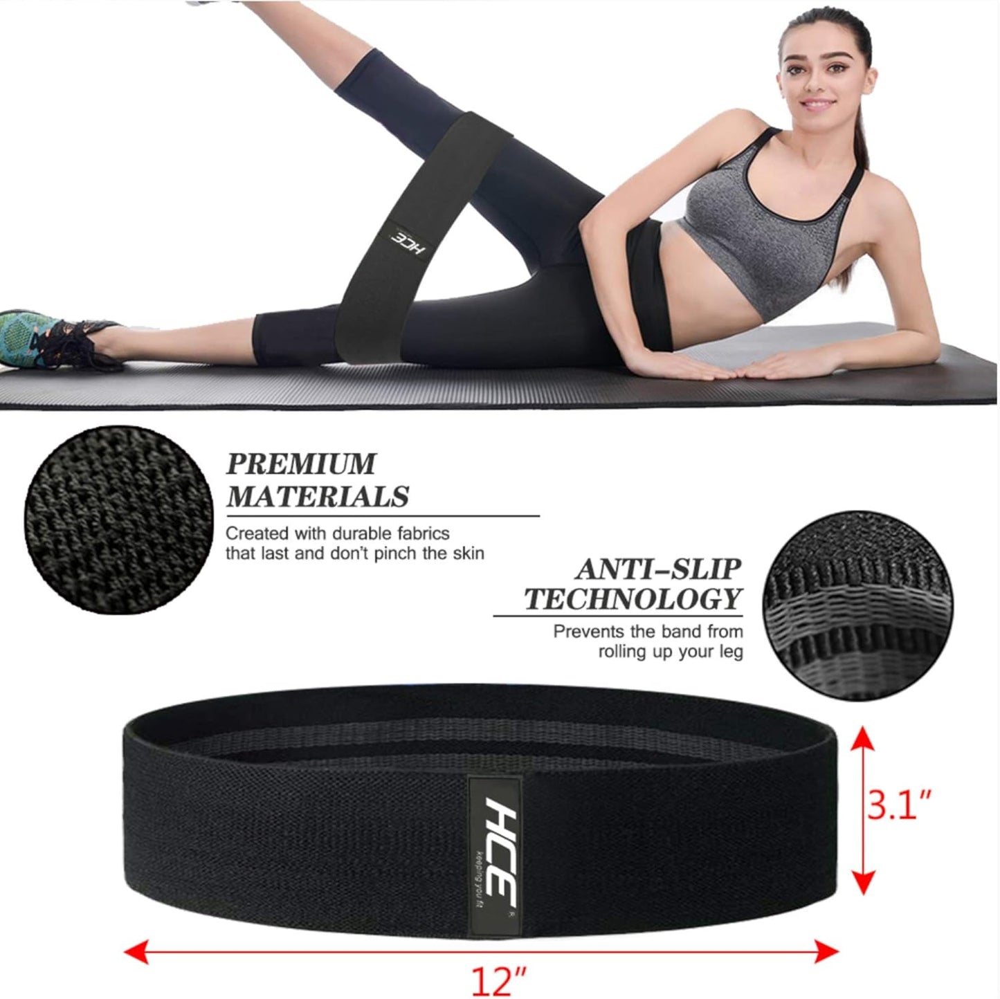 HCE 7-Pc Barbell Squat Support Pad with Straps, Hip Thrust Foam Cushion Pads, Thick Barbell Foam Cushion with 2 Gym Ankle Straps, Booty Hip Band and Carry Bag - Bodybuilding Home & Commercial Gym Accessories