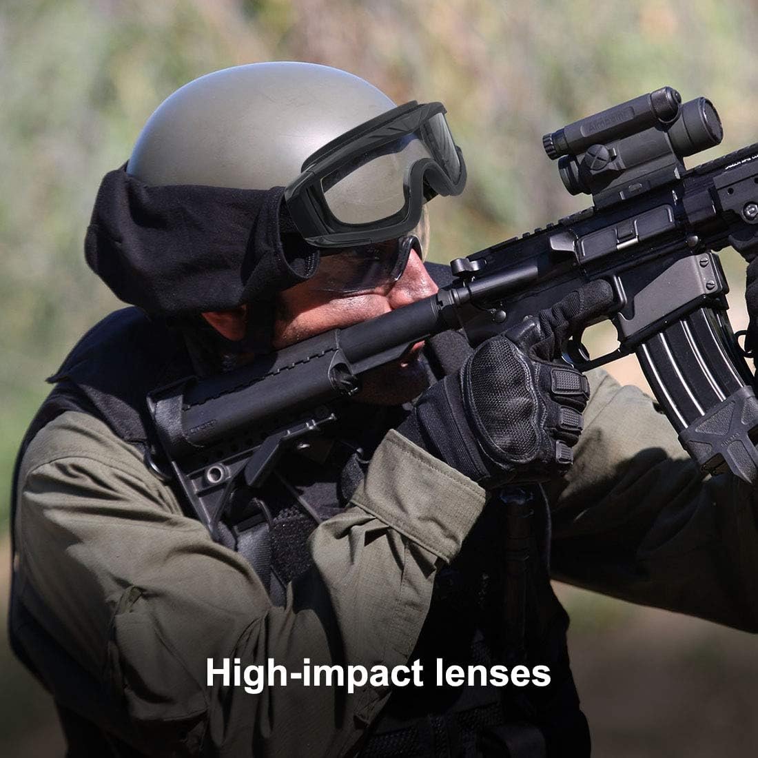 Xaegistac Airsoft Goggles Tactical Safety Goggles Anti Fog Glasses Hunting Cycling