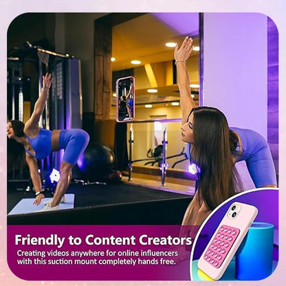 4Pcs Silicone Phone Sticky Grip,Leeneen Suction Phone Case Mount for All Phone,Hands-Free Strong Grip Holder for Selfies and Videos