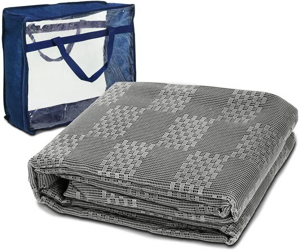 Weisshorn 6 x 2.5m Picnic Blanket, Floor Mat Outdoor Picnics Rug Camping Tarp Caravan Mesh Mats Annex Matting Ground Sheet for Hiking Travel Beach Garden, Heavy Duty UV Treated with Carry Bag Grey