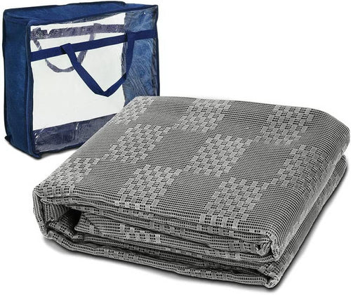 Weisshorn 6 x 2.5m Picnic Blanket, Floor Mat Outdoor Picnics Rug Camping Tarp Caravan Mesh Mats Annex Matting Ground Sheet for Hiking Travel Beach Garden, Heavy Duty UV Treated with Carry Bag Grey