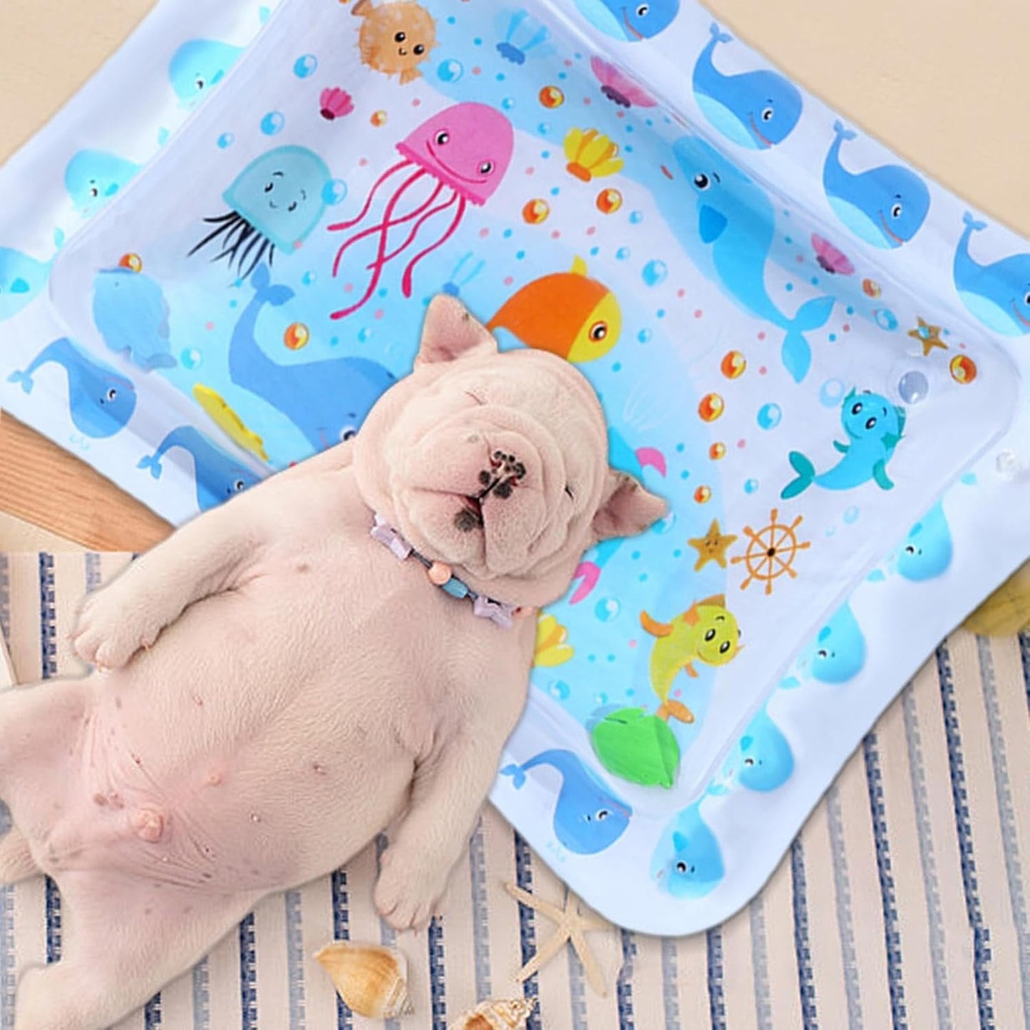 Jubilofex Tappetino Sensoriale Acquatico,Tappetino Pieghevole per Gatti con Effetto Acqua - Accessorio per Animali Domestici Gonfiabile Rinforzato per Casa Interni Esterno Soggiorno Camera da Letto