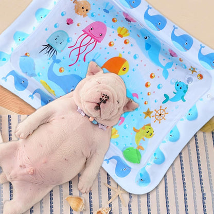 Jubilofex Tappetino Sensoriale Acquatico,Tappetino Pieghevole per Gatti con Effetto Acqua - Accessorio per Animali Domestici Gonfiabile Rinforzato per Casa Interni Esterno Soggiorno Camera da Letto