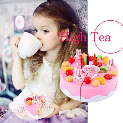 BigNoseDeer Birthday Cake Toy Food Play Set Pretend Play Children's Day Gift DIY Cutting Birthday Party Cake with Candles for Children Kids Babies Girls Classic Toy 37pcs