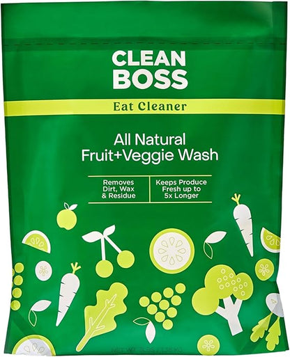 CleanBoss Eat Cleaner Fruit + Veggie Wash Powder - 3 lbs - Removes Harmful Residue - Keeps Produce Fresh Up to 5X Longer - Vegan, Gluten Free