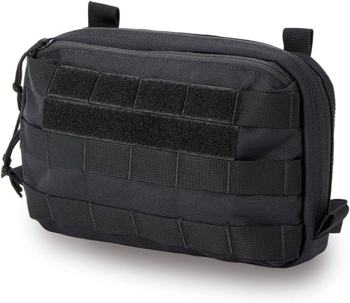 Cargo Works Black Tactical Molle EDC Pouch - Admin Pouch with Molle Attachments for Backpacks