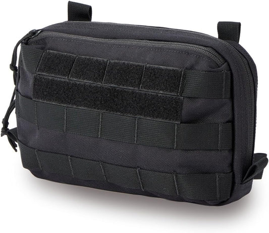 Cargo Works Black Tactical Molle EDC Pouch - Admin Pouch with Molle Attachments for Backpacks