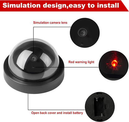 TOROTON Dummy Surveillance Cameras Outdoor/Indoor Solar Energy Anti-Theft Camcorder with Red LED Imitation CCTV Set of 4