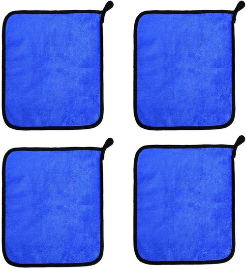 AIMALL 4-Pack Dual-Sided Microfiber Car Wash Towels â€“ 15.74 x 11.81 inches Thickened Coral Fleece Cleaning Cloths for Washing, Drying, and Detailing