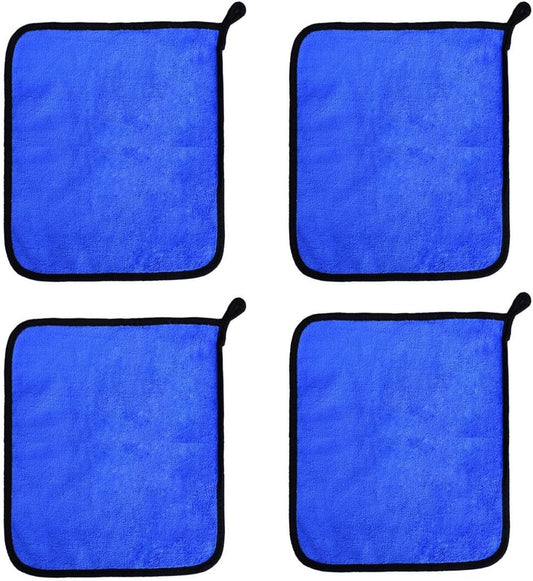 AIMALL 4-Pack Dual-Sided Microfiber Car Wash Towels â€“ 15.74 x 11.81 inches Thickened Coral Fleece Cleaning Cloths for Washing, Drying, and Detailing