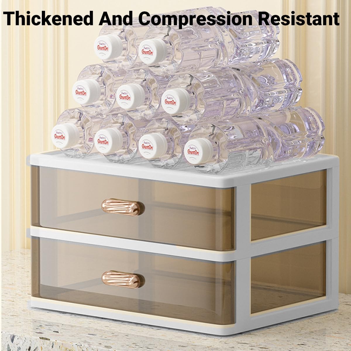 AIMALL Multi-Tier Storage Drawer Organizer – Transparent Desktop Cosmetic Holder with Smooth Pull Design, Large Capacity for Office, Makeup & Accessories