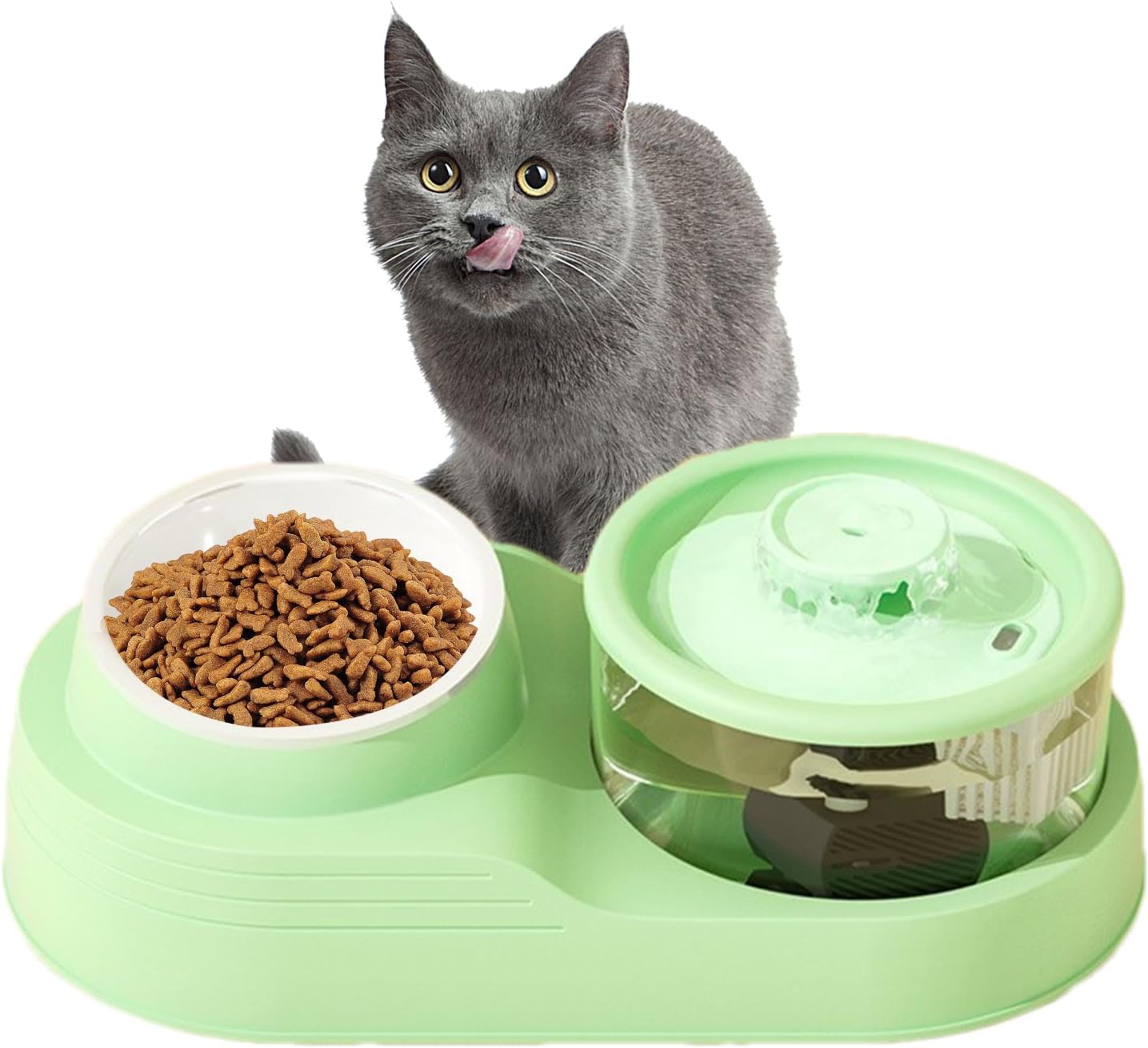 Pet Water Dispenser | Cat Feeding Station,Tilt Cervical Support, Quiet Design, Feeding & Watering Supplies for Home Use