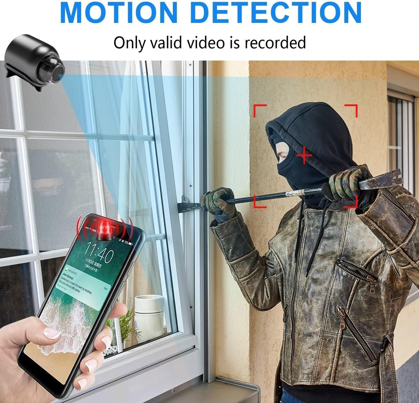 2023New Smallest Wireless WiFi Camera Night Vision,HD1080P Spy Camera,Smart Home Camera,Portable Baby Monitor Camera,Pet Camera with Night Vision,Motion Detection,Cloud Storage for Security with iOS Android APP