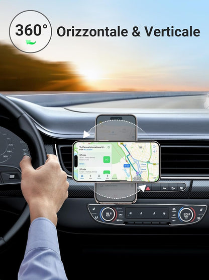 UGREEN Magnetic Car Phone Holder with 2 Metal Pads Included, Car Phone Holder for iPhone 16 15 14, Galaxy, OPPO, Redmi/Xiaomi, etc