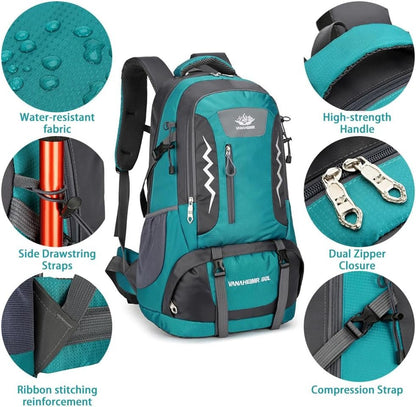 Hiking Backpack 60L Water-resistant Camping Backpack for Men and Women Outdoor Sport Travel Mountaineering