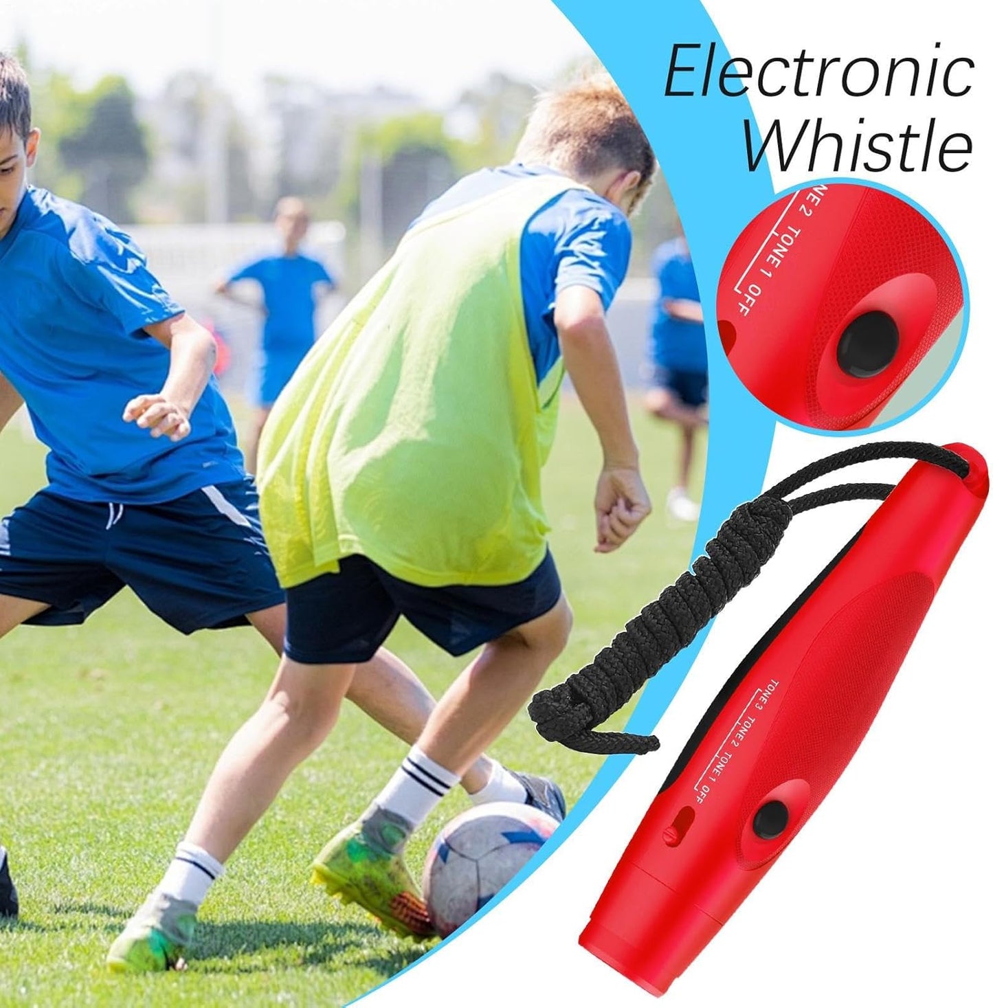 Générique Referee Whistle Electronic, Portatile Handheld Whistle, Loud, Germ, Outdoor Survival Kit, Ideal for Referees, Dog Training, Hiking Battery Operated Safety Tool,