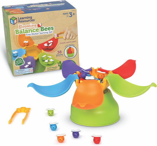 Learning Resources Blooming Balance Bees Fine Motor Sorting Eco Friendly Set - Preschool Learning Activities for Kids Ages 3+, Montessori Toys for Toddlers