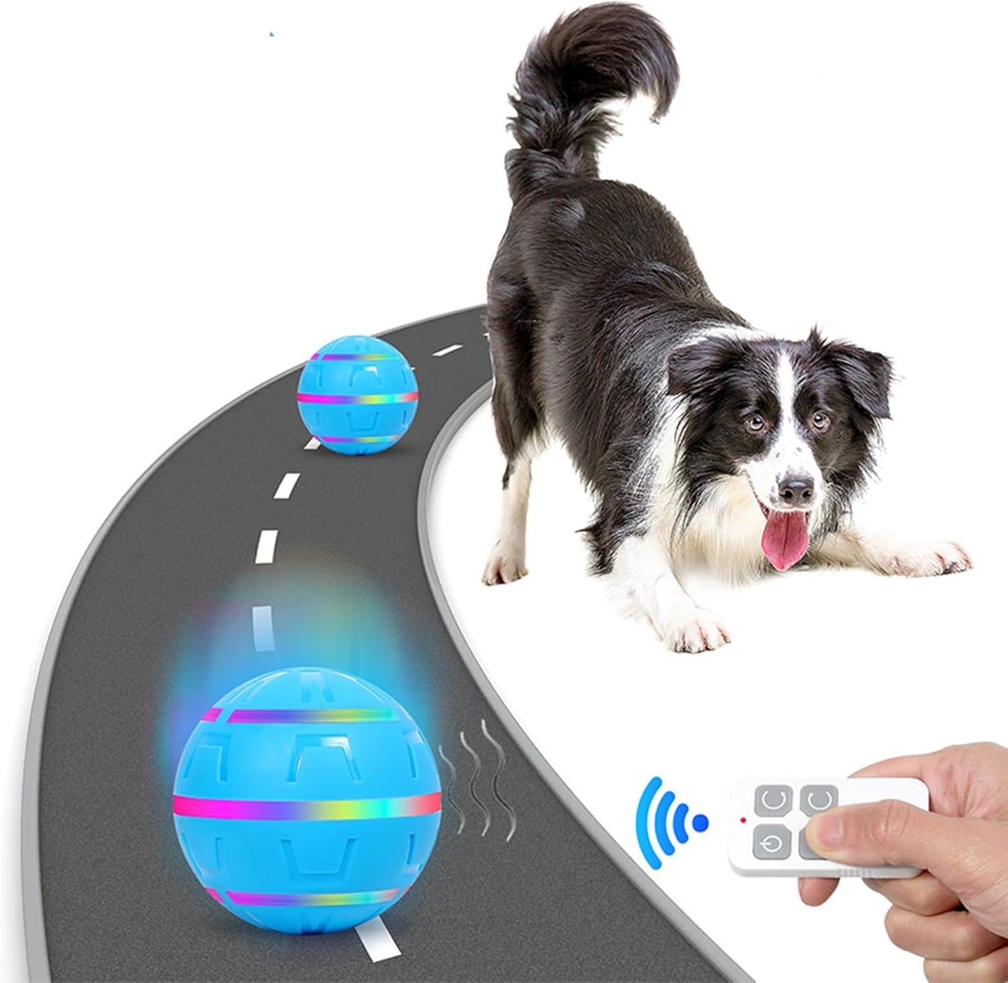 Nuyhgtr Interactive Dog Ball, Shake Pet Ball Dog Toy, USB Rechargeable with LED Lights, Vibrating Indoor Games, Active Rolling for Small, Medium, Large Breed Dogs, Fun and Engaging Play