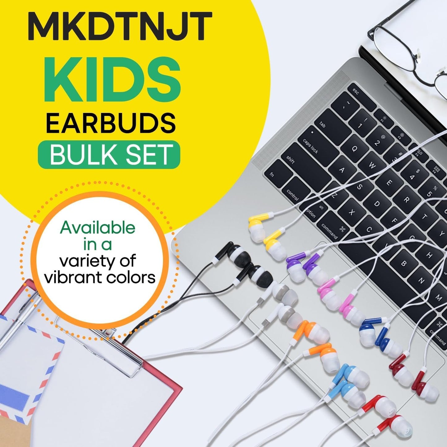 Kids Earbuds Bulk 10 Pack for School Classroom Children Student Boys Girls Toddler Teen and Adult(HTC101 Mixed Colors)